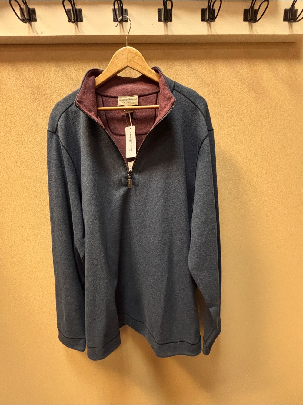 NWT Tommy Bahama Flipview Half-Zip Pullover in Dark Cobalt Heather, M’s sizeXL